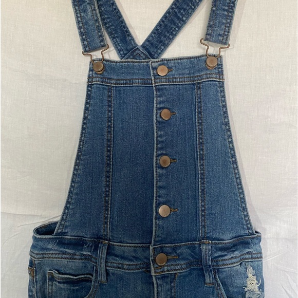 ❤️ DENIM OVERALLS DISTRESS JEANS by : REFUGE - Picture 6 of 7